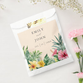 Sacolinha Casamento Floral Tropical em Aquarela Elegante Pês