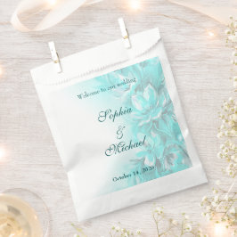 Sacolinha Casamento floral turquesa elegante