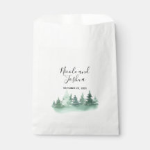Casamento floresta de pinheiros aquarela rústica