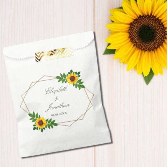 Sacolinha Casamento Geométrico de Girassol (Criador carregado)