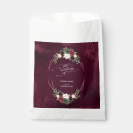 Sacolinha Casamento Geométrico Real Burgundy Floral