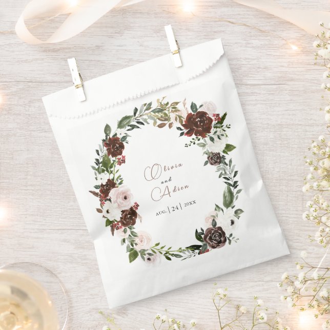 Sacolinha Casamento Geométrico Rustic Watercolor Floral (Cortado)