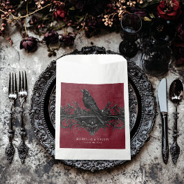 Sacolinha Casamento Gótico de Rosas Negras Raven & Black