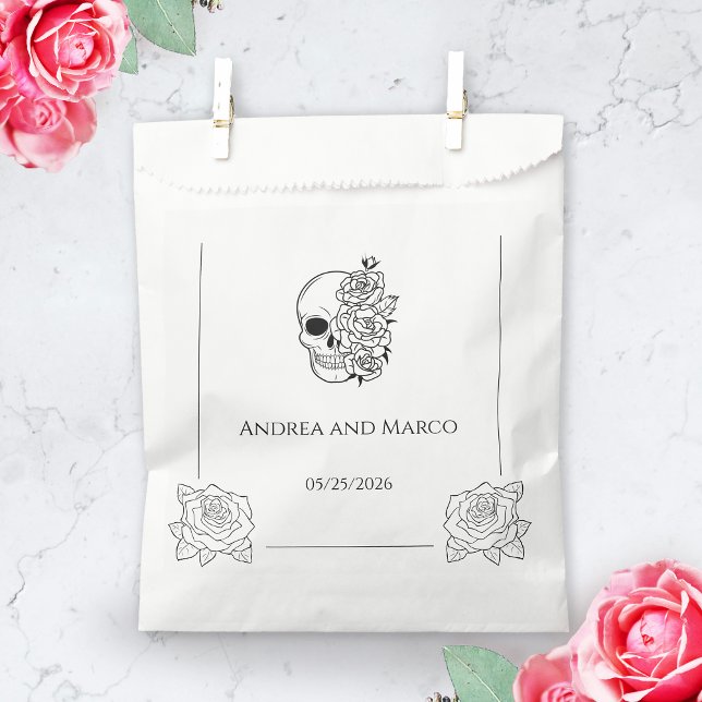 Sacolinha Casamento Gótico Preto E Branco (gothic favor bag)