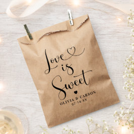 Sacolinha Casamento Kraft Script Coração Doce