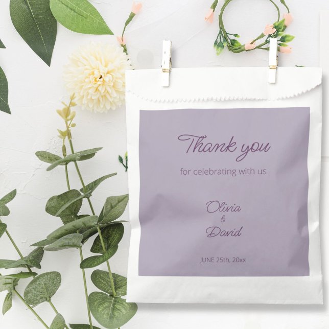 Sacolinha Casamento Lilac Minimalista Elegante (Criador carregado)