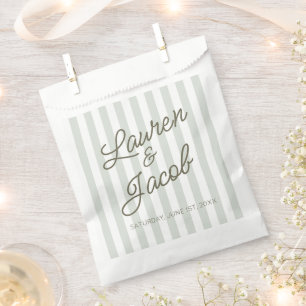 Sacolinha Casamento Listras Verde Minimalista Minimalista Mo