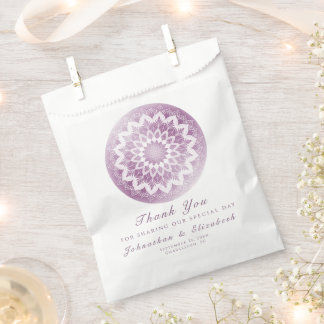 Sacolinha Casamento Mandala com Renda Rosa