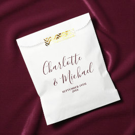Sacolinha Casamento Minimalista com Letra Elegante Branca e 