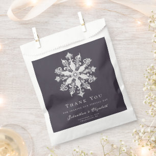 Sacolinha Casamento Minimalista em Floco de Neve Roxo de a