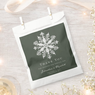 Sacolinha Casamento Minimalista em Floco de Neve Verde