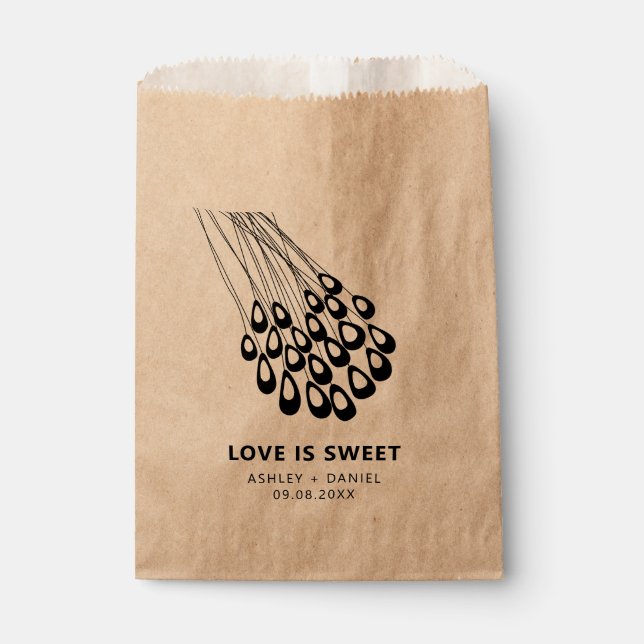 Sacolinha Casamento Moderno da Pena de Peacock Estilizada (Frente)