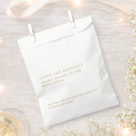 Sacolinha Casamento Moderno Dourado Minimalista