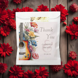 Sacolinha Casamento Musical de Guitar Wildflower Ampersand