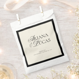 Sacolinha Casamento Negro e Branco com Script Minimalista Mo