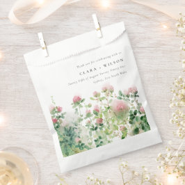 Sacolinha Casamento no Jardim Floral Rosa Sutil e Suave em A