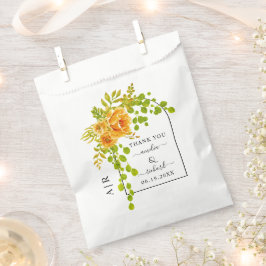 Sacolinha Casamento outono de flores, arcos e monogramas