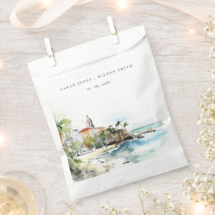Sacolinha Casamento Paisagem Aquarela em San Juan Porto Rico