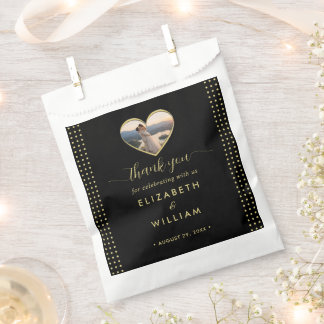 Sacolinha Casamento personalizado com bolinhas douradas e pr