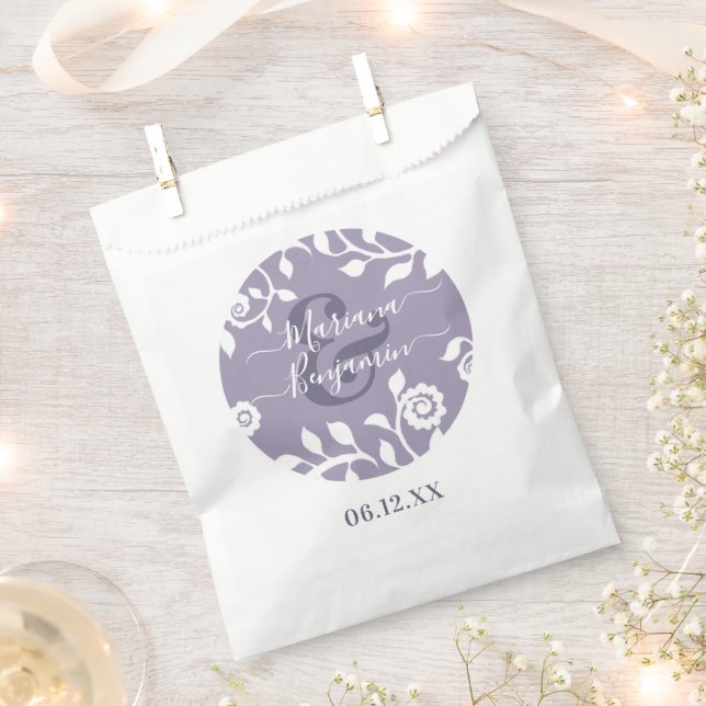 Sacolinha Casamento Personalizado Floral da Lavanda Boho Ele (Cortado)
