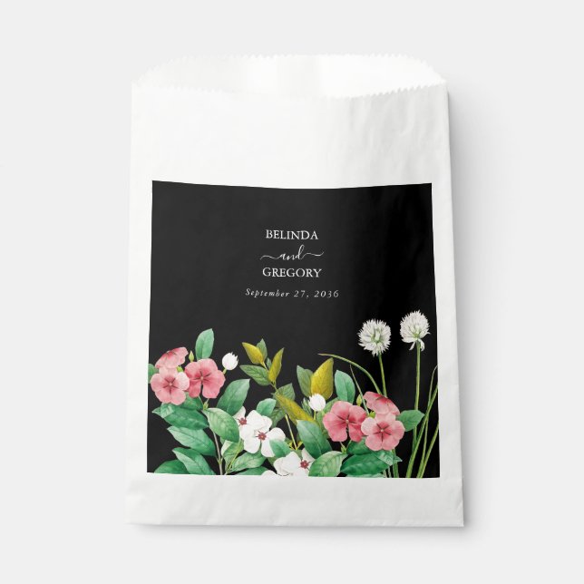 Sacolinha Casamento Preto de Cores Aquáticas Permutável (Frente)
