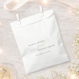 Sacolinha Casamento Preto e Branco com Script Chic Simples