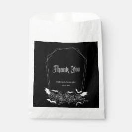 Sacolinha Casamento Preto Floral Gótico Elegante