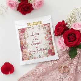 Sacolinha Casamento Primavera Rosa & Vermelho Romântico de R