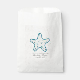 Sacolinha Casamento Real Blue Rustic Starfish