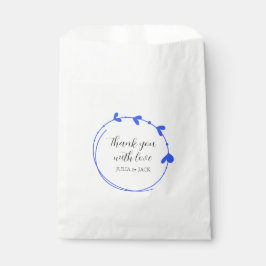 Sacolinha Casamento Real Blue Simple Heart Wreath