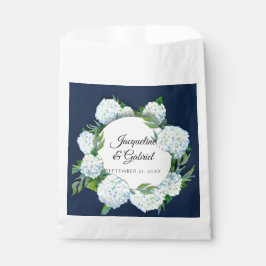 Sacolinha Casamento Russo de Hydrangea White Floral Marinho