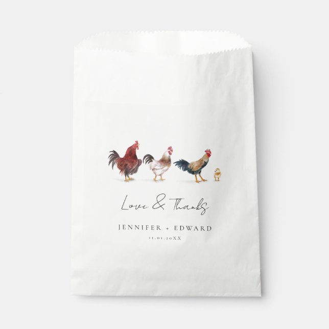Sacolinha Casamento Rustic Chicken Rooster (Frente)