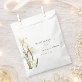 Sacolinha Casamento Rustic White Daffodil Floral Watercolor