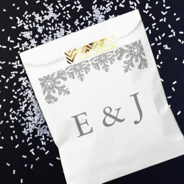 Sacolinha Casamento Silver Winter Snowflake (Criador carregado)