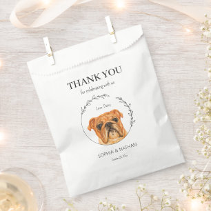 Sacolinha Casamento Simples De Bulldog Inglês Obrigado A Fav