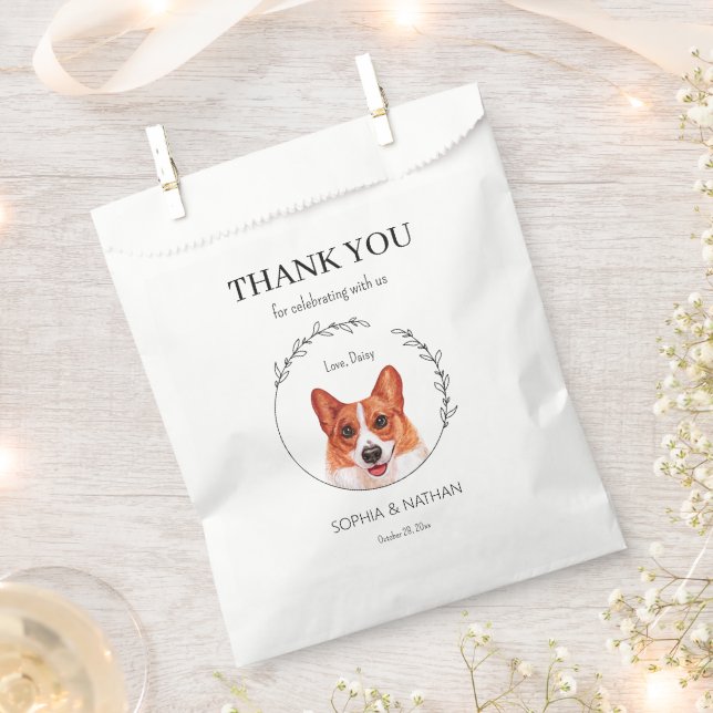Sacolinha Casamento Simples De Cachorro Corgi Obrigado A Fav (Cortado)