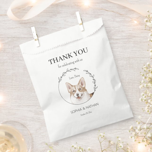 Sacolinha Casamento Simples De Cachorro Corgi Obrigado A Fav (Cortado)
