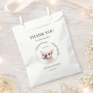 Sacolinha Casamento Simples Do Bulldog Francês Obrigado A Fa