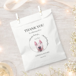 Sacolinha Casamento Simples Do Cachorro Bull Terrie Obrigado