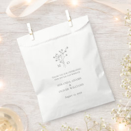 Sacolinha Casamento simples e elegante minimalista de buquê