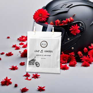Sacolinha Casamento Tema de Aventura de Motocicletas Urbanas