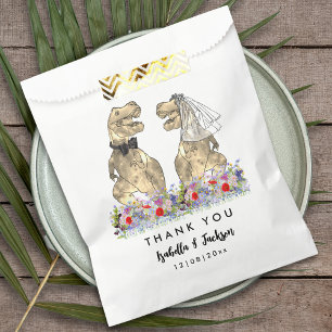 Sacolinha Casamento Temático de Dinossauros Obrigado