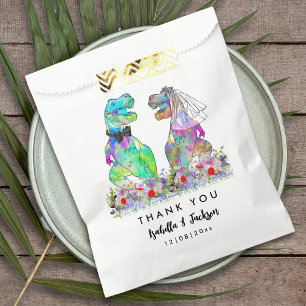 Sacolinha Casamento Temático de Dinossauros Obrigado