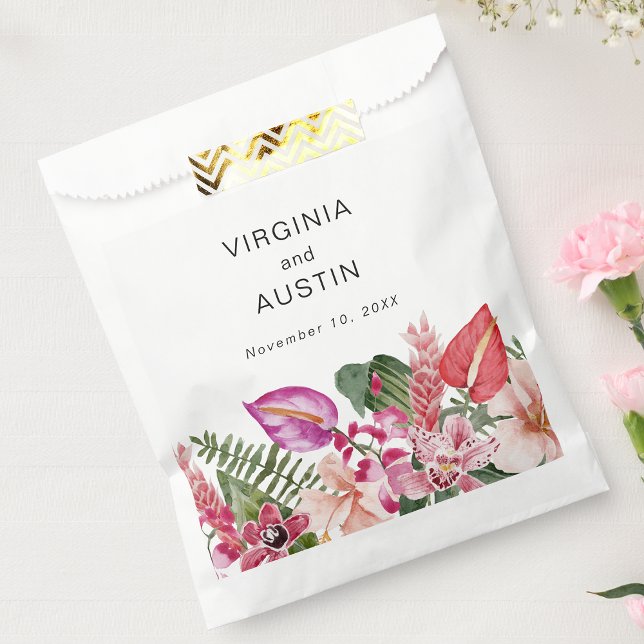 Sacolinha Casamento Tropical Colorido (Bright Colorful Tropical Wedding Favor Bag by Painted Paperie
)