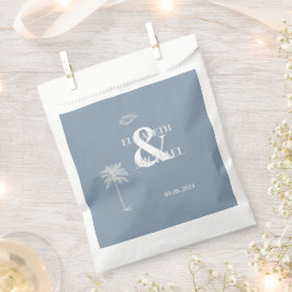 Sacolinha Casamento Tropical Minimalista Azul Poeirento