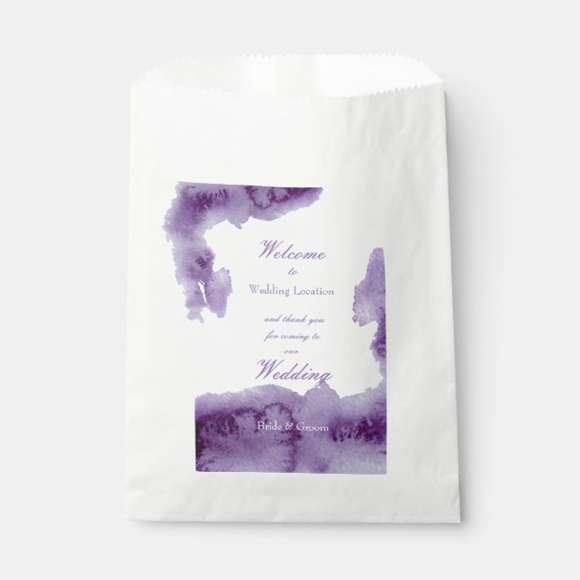 Sacolinha Casamento Ultra Violet Elegant Watercolor (Frente)