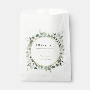 Sacolinha Casamento Verde de Eucalyptus Greenery Dourado Sag