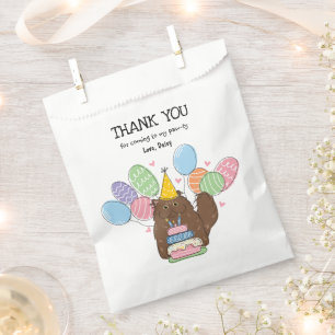 Sacolinha Castanho Persa Gato Aniversário Obrigado Favor Bag