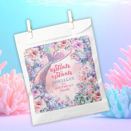 Sacolinha Cauda de Sereia Brilho Flor 8º Aniversário