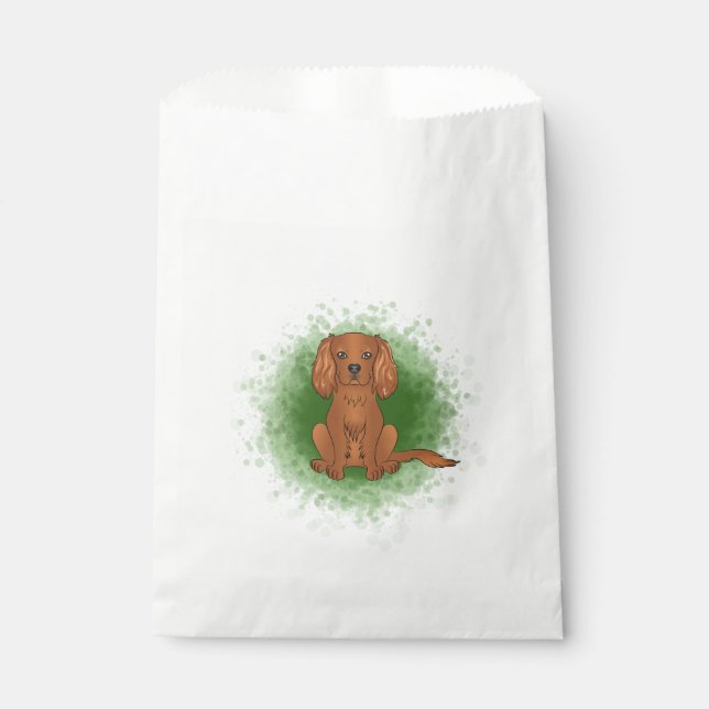 Sacolinha Cavalier King Charles Spaniel de Ruby em Verde (Frente)
